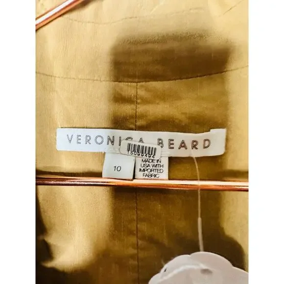 VERONICA BEARD Camel Tan Amika Vest Linen Blend Double Breasted Vest Size 10 - Picture 11 of 16